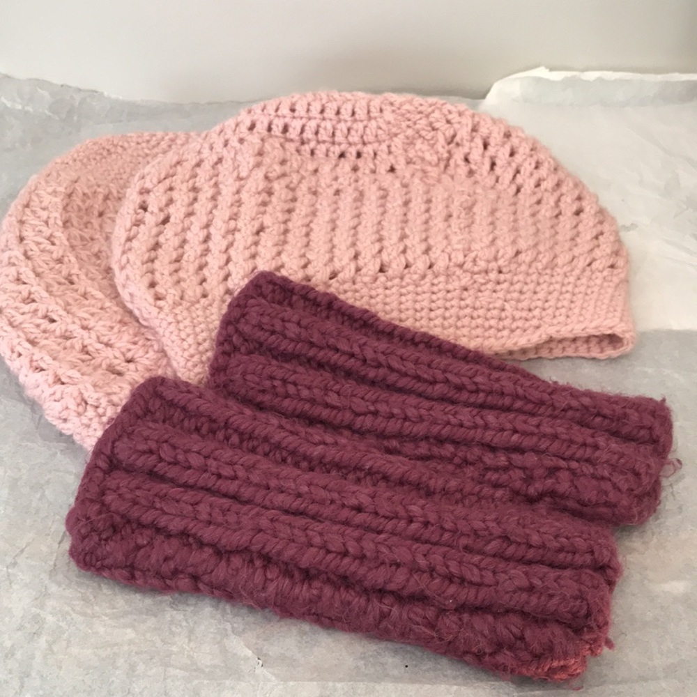 Winter Bundle Hand Knit Beret & Hand Warmer